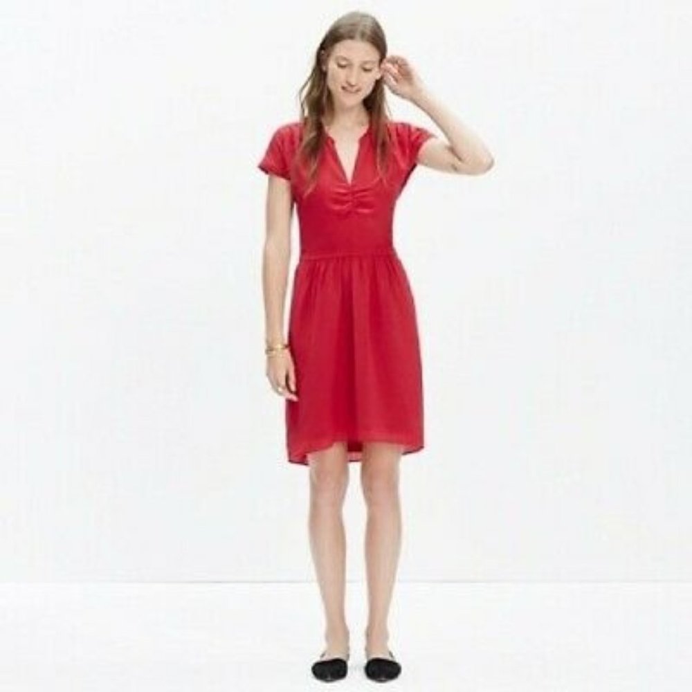 MADEWELL Silk Fable Dress Red 2